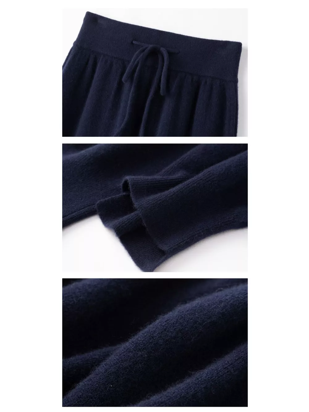 High-Waisted Drawstring Wool Sweater Pants, image 3