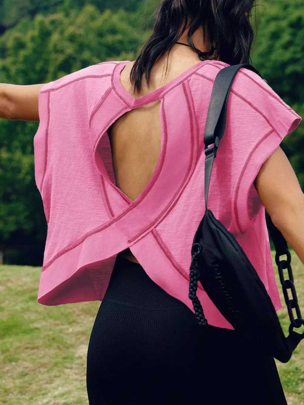 Cutout Back Short Sleeve T-Shirt, image 19