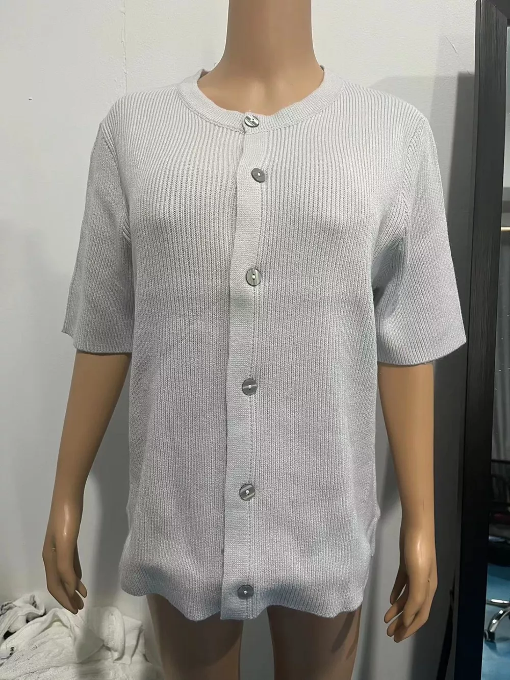 Short Sleeve Button-Down Cardigan, image 8
