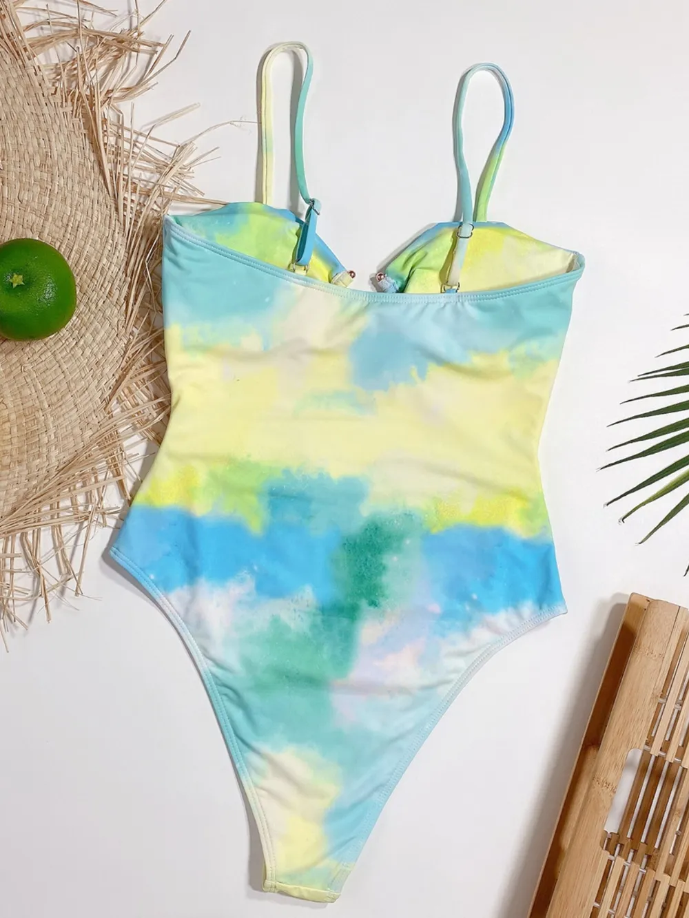 Cutout Tie-Dye Spaghetti Strap One-Piece Swimwear, image 4