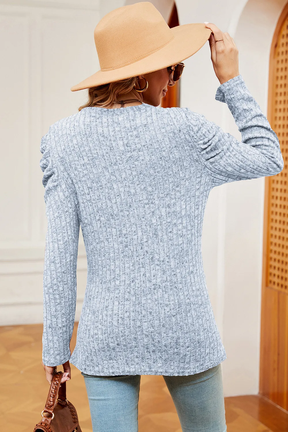 Round Neck Puff Sleeve T-Shirt, image 15