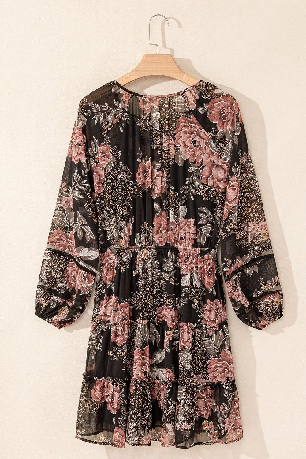 Floral Print Tie Neck Mini Dress, image 10