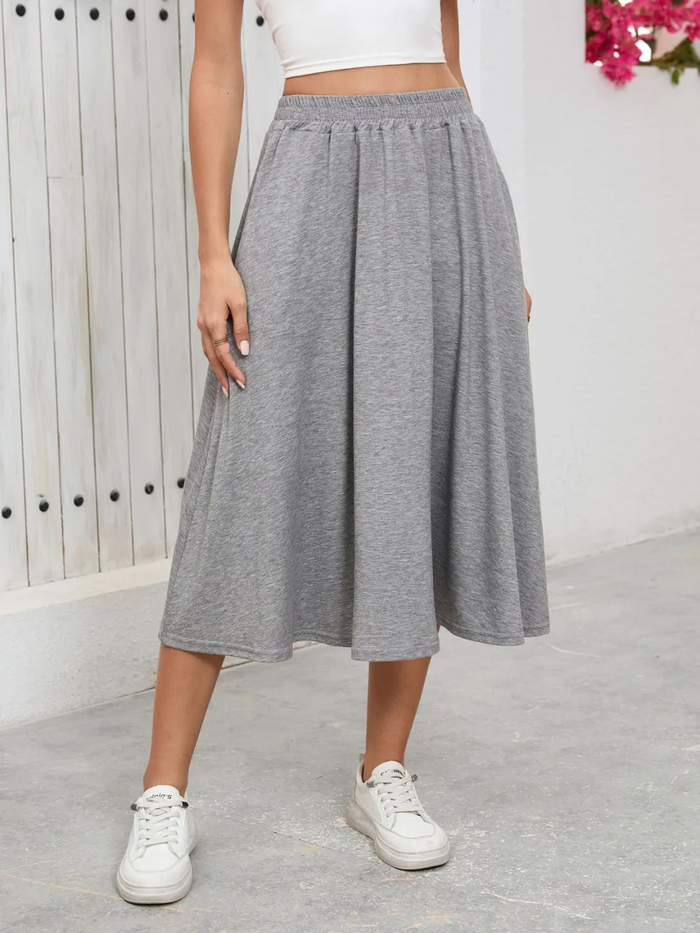 Elastic Waist Skirt With Pockets, image 14