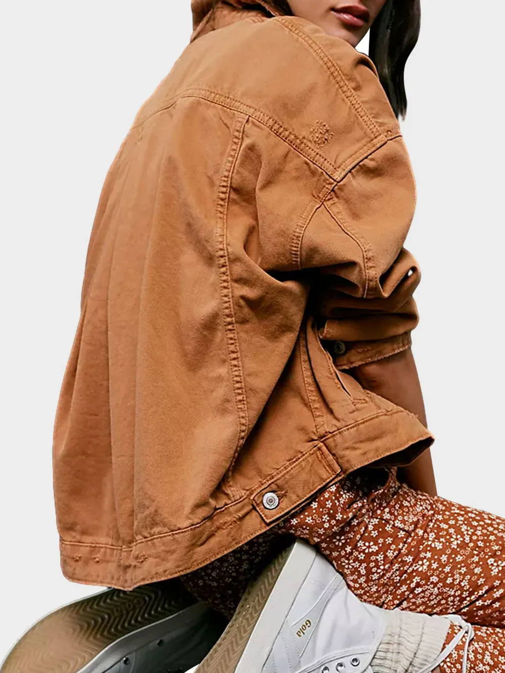Button Up Drop Shoulder Denim Jacket, image 3