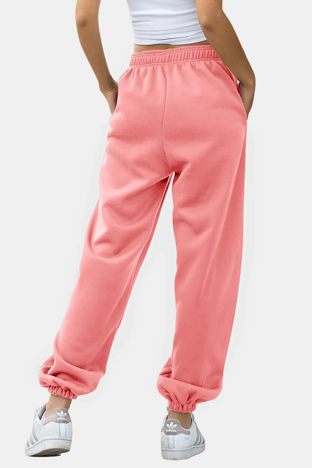 Elastic Waist Joggers with Pockets, image 9
