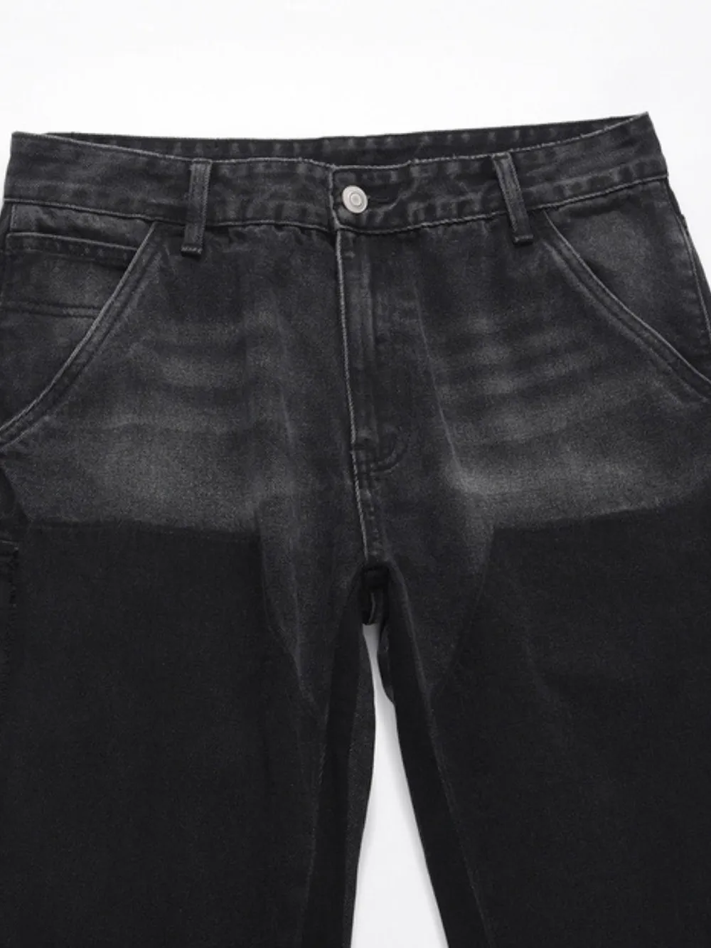Men's Full Size Washed Straight Leg Jeans Plus Size, image 4