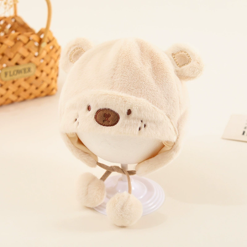 Children's Cute Bear Ear Plush Hat, image 2
