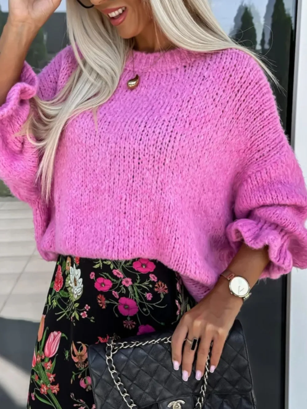 Round Neck Long Sleeve Sweater, image 8