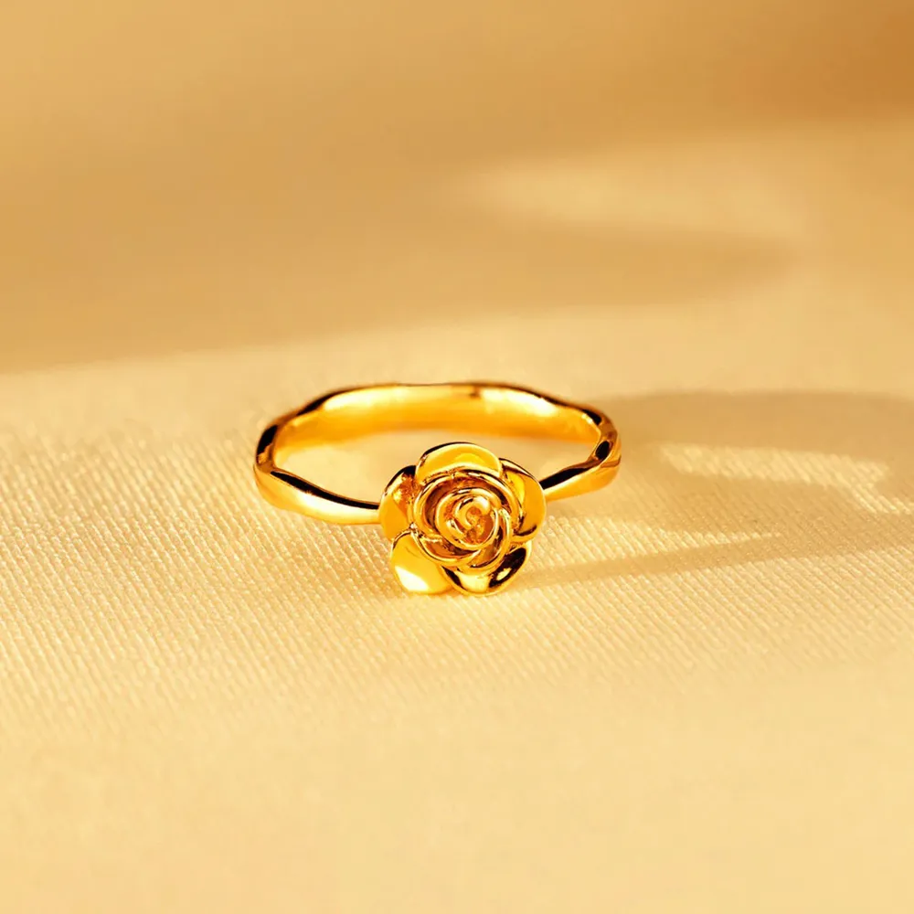 Rose Shape 18K Gold-Plated Ring, image 3