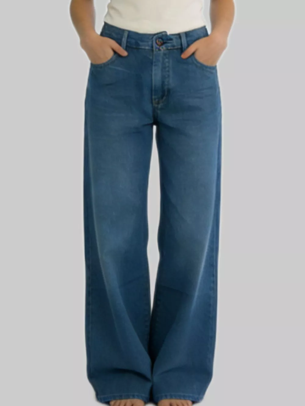 Wide Leg Washed Jeans, image 5