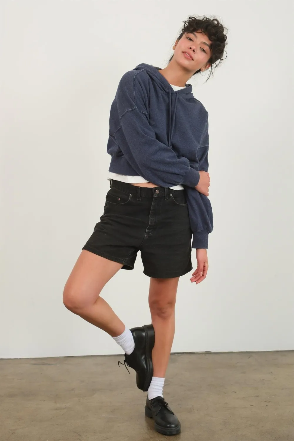 Drop Shoulder Cropped Hoodie, image 4