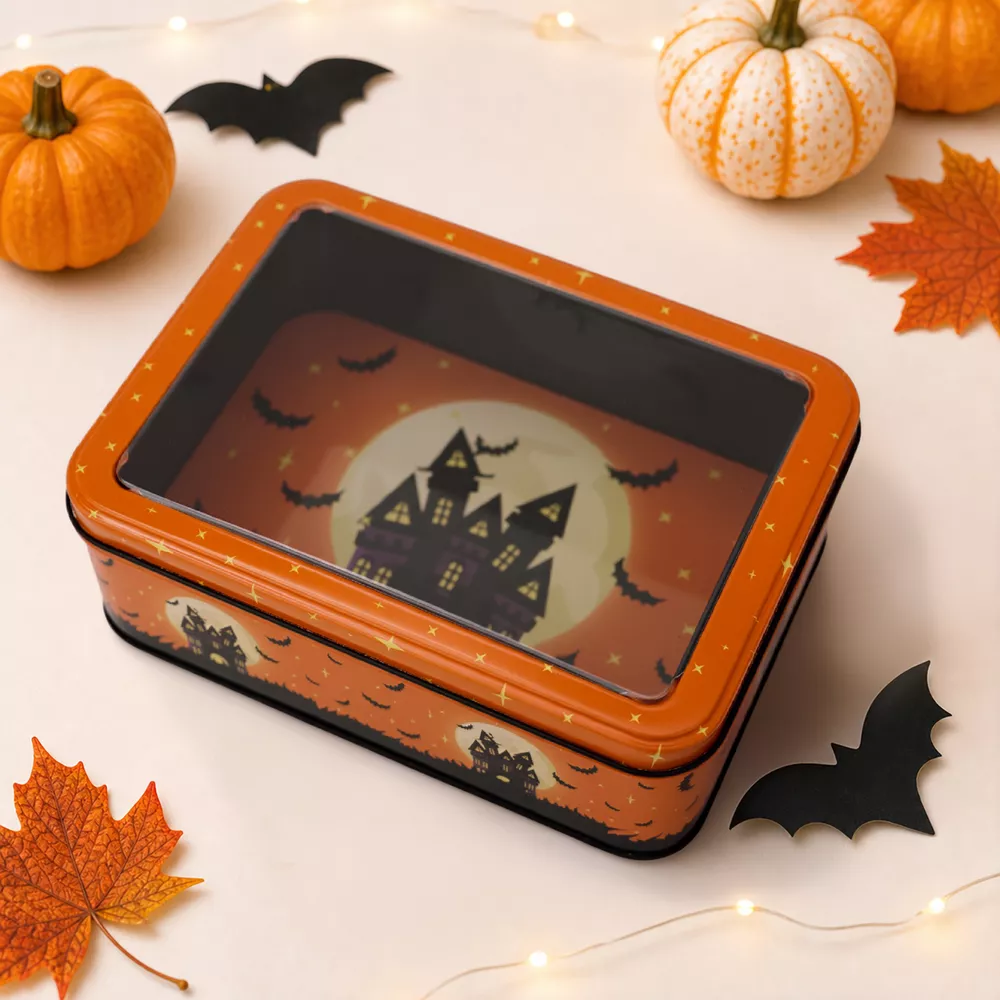 Halloween Decorative Metal Storage Box with Window Display, image 9