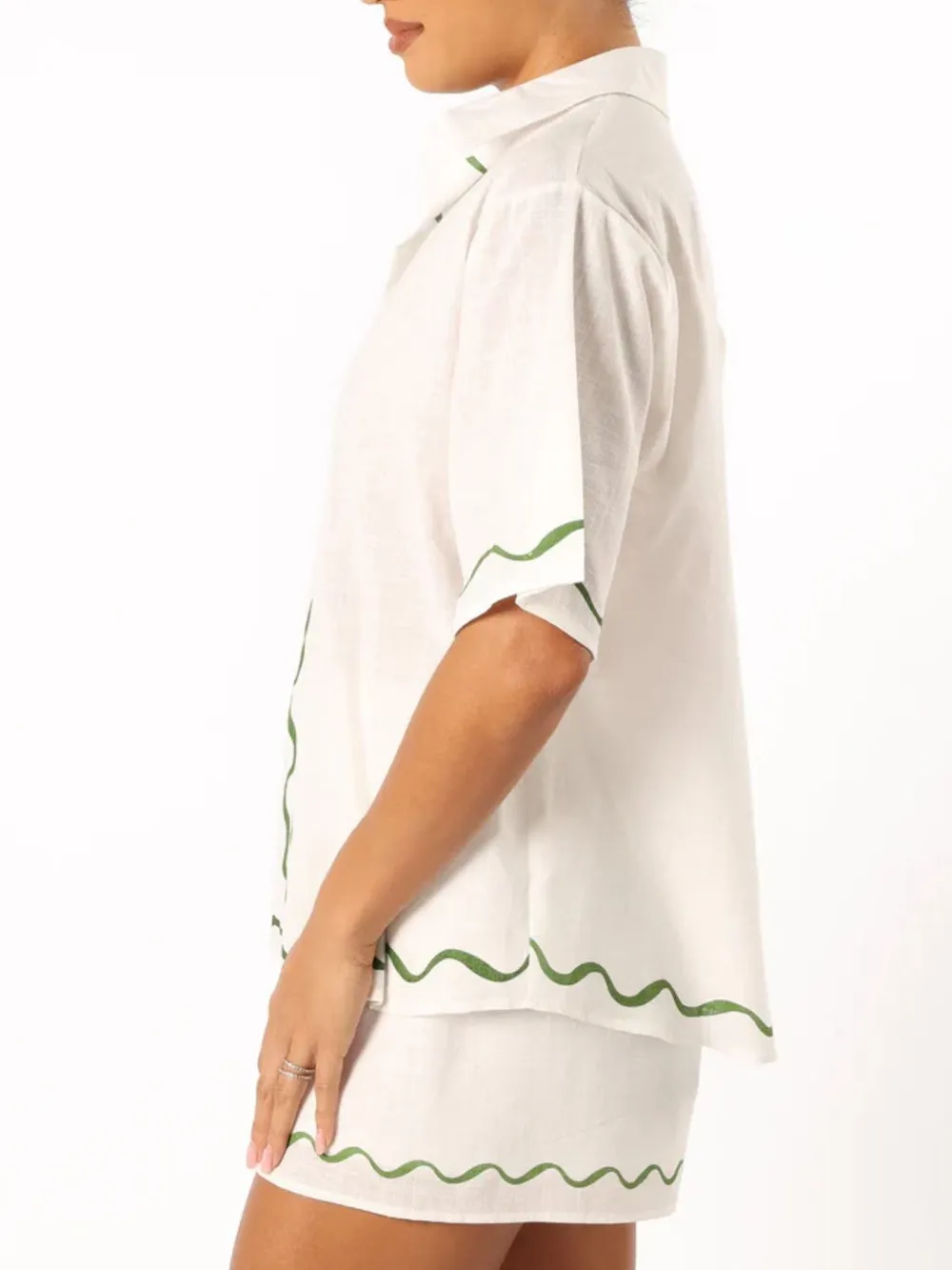 Button Up Half Sleeve Top and Shorts Set, image 9