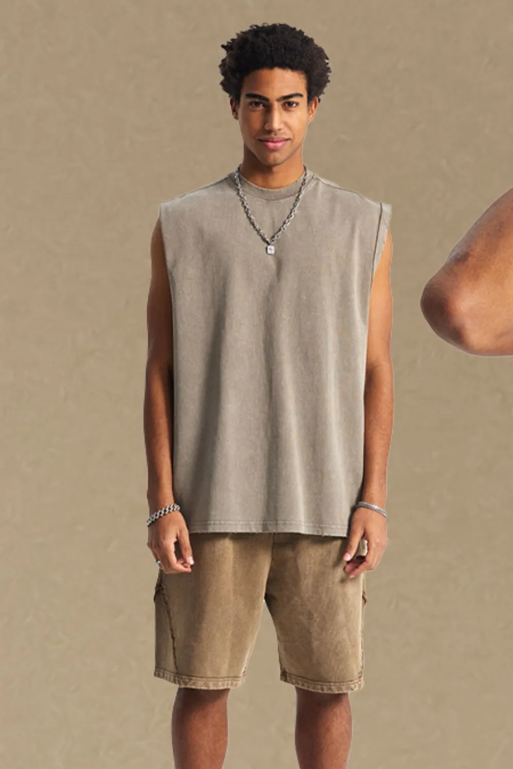 Men's Solid Color Round Neck Tank, image 7