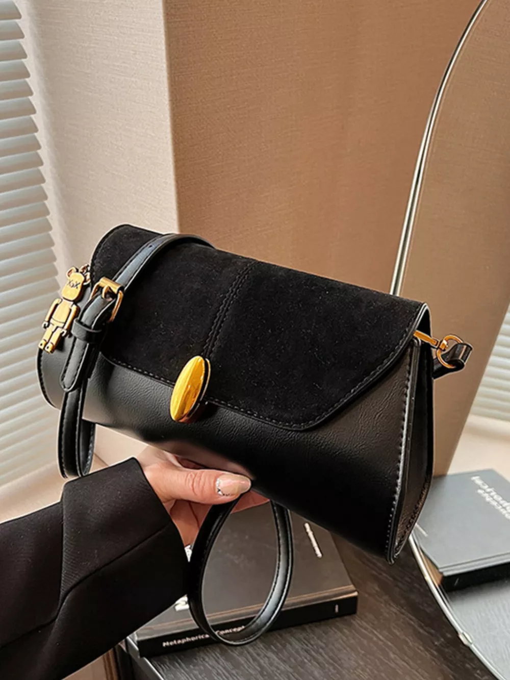 Adjustable Strap Flap Crossbody Bag, image 2