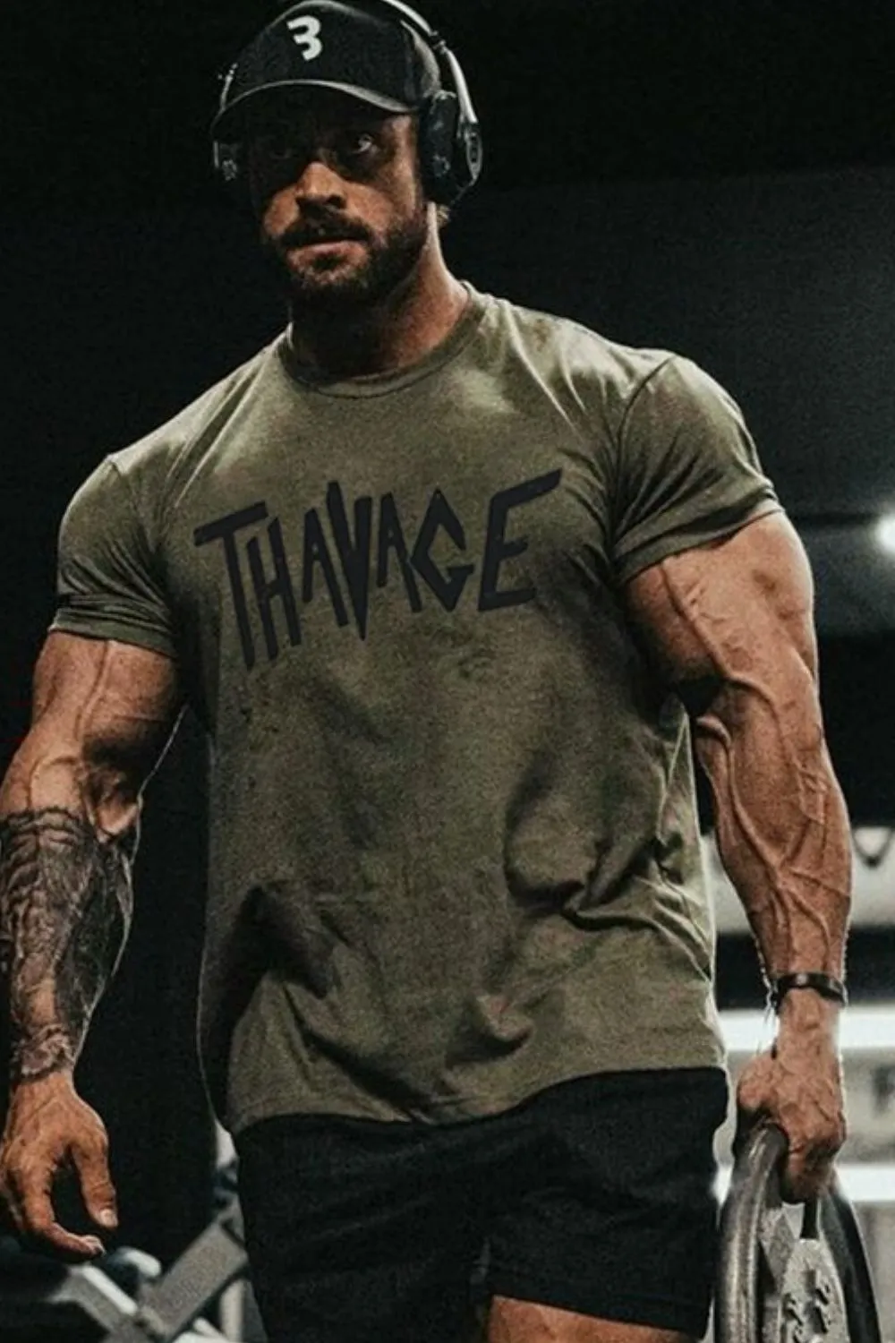 Men's Plus Size Letter Graphic Round Neck Short Sleeve T-Shirt, image 4