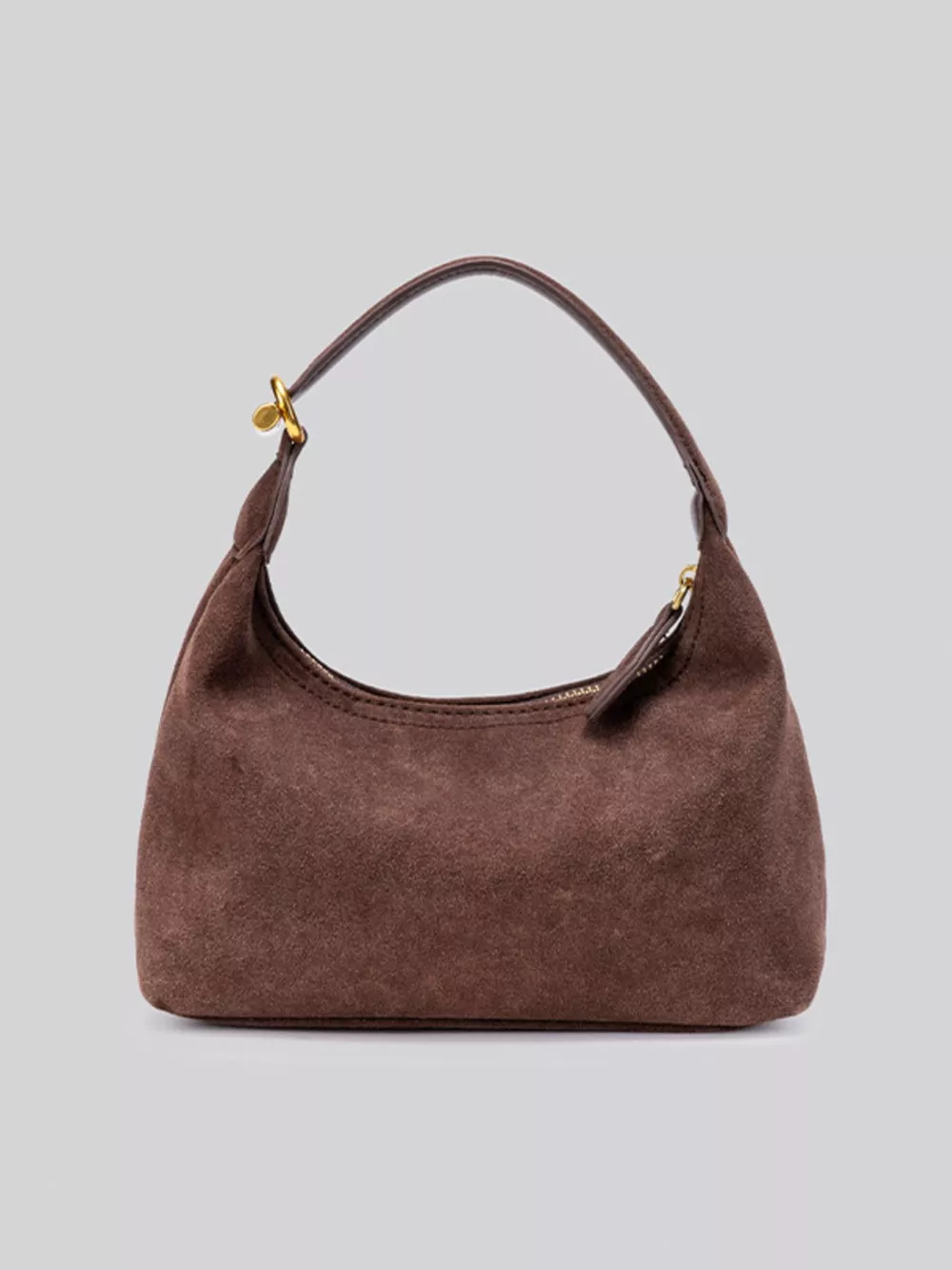Minimalist Suede Crossbody Bag with Top Handle, image 8