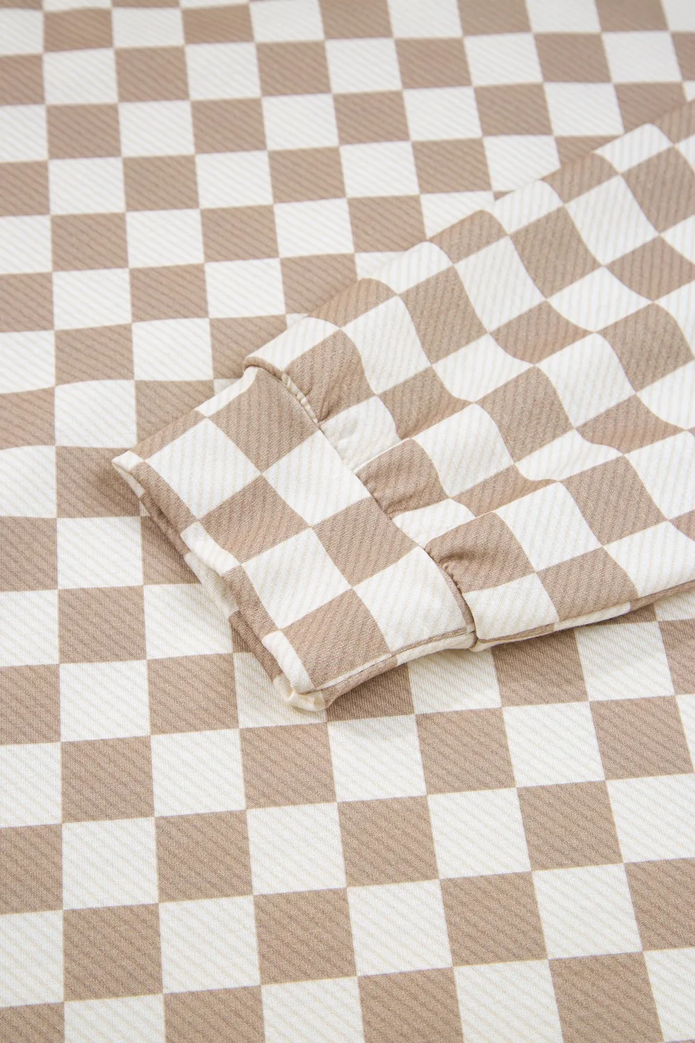 Checkered Long Sleeve Top and Skirt Two-Piece Set, image 8