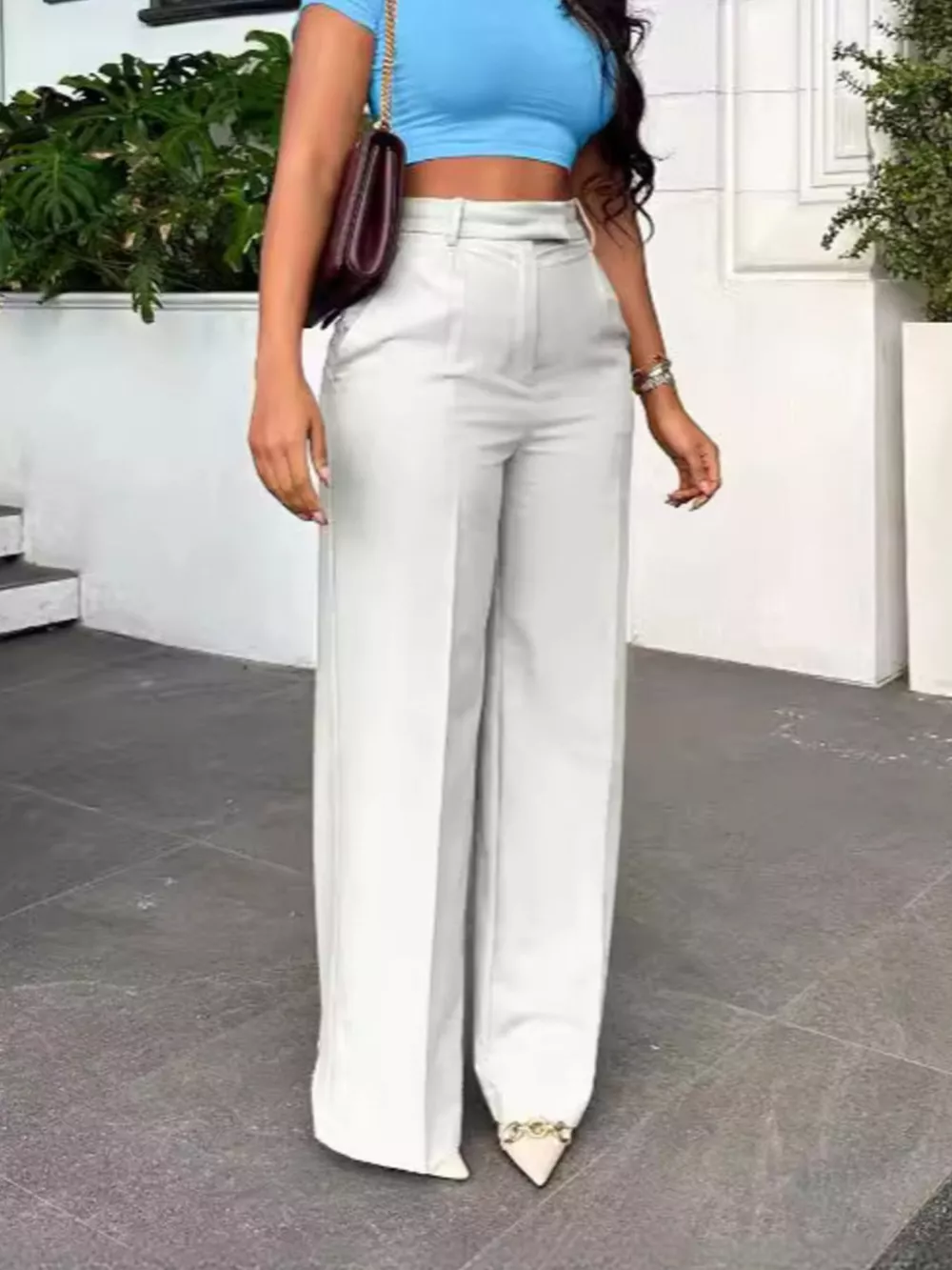 High-Waisted Wide-Leg Pants