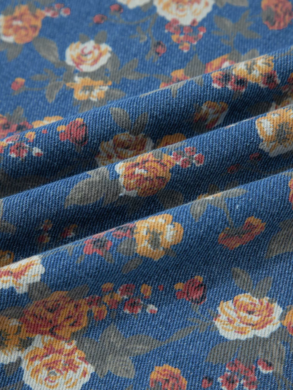 Floral Print Wide Leg Denim Overalls, image 13