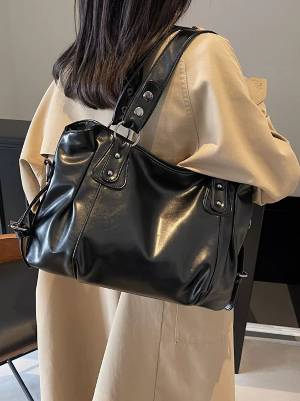 Vintage Style Leather Handbag, image 4