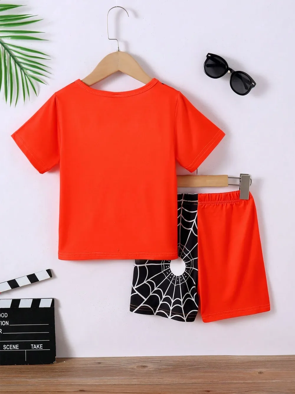 Children's Spider Round Neck Short Sleeve T-Shirt and Pants Set, image 2