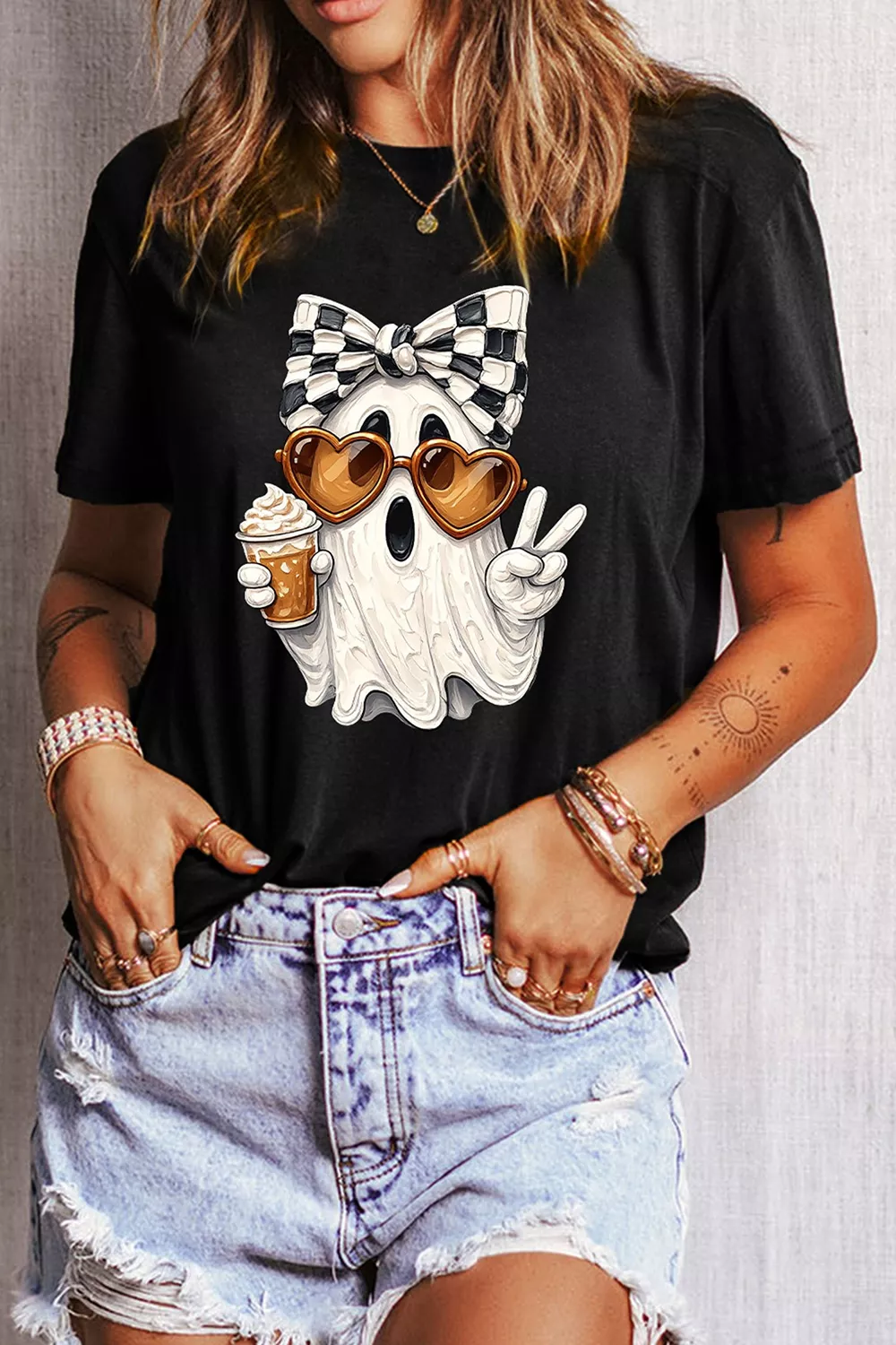 Full Size Halloween Ghost Graphic Short Sleeve T-Shirt Plus Size, image 5