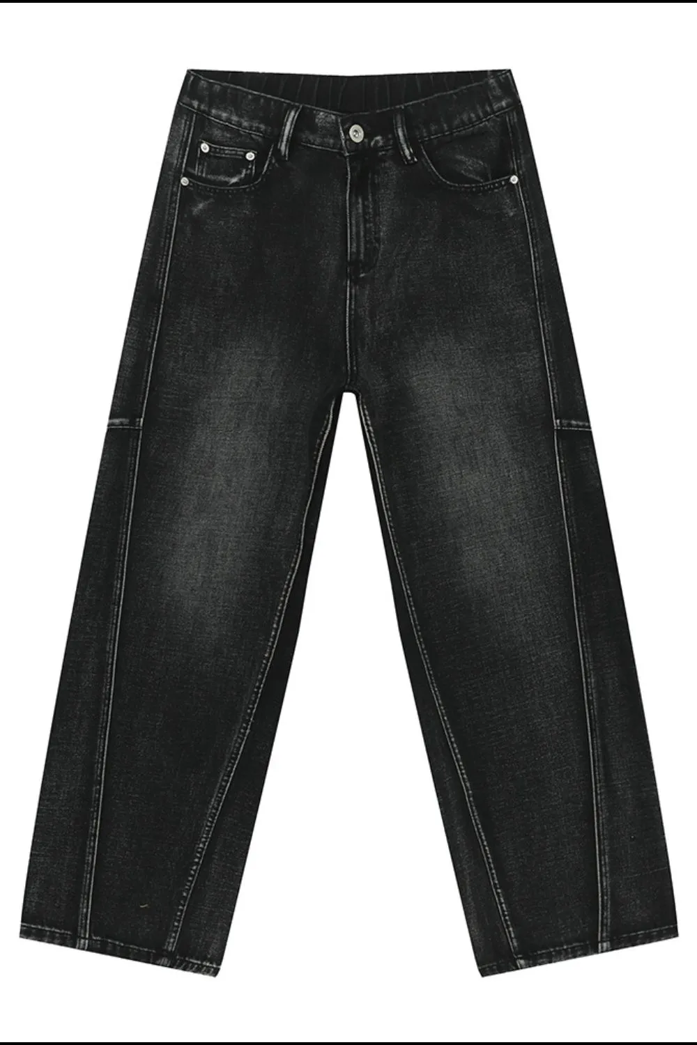 Panelled Straight Leg Jeans, image 6
