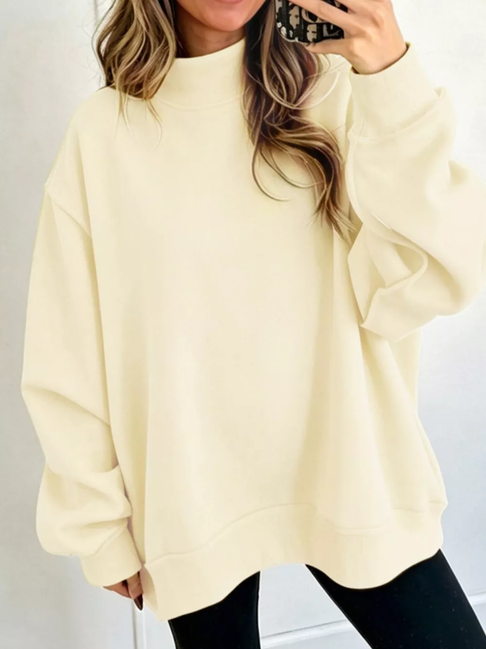 Mock Neck Dropped Shoulder Sweatshirt, image 19