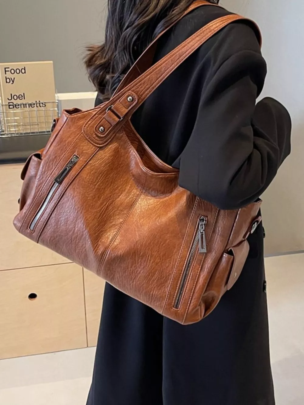 Vintage Style Zipper Front Handbag, image 4