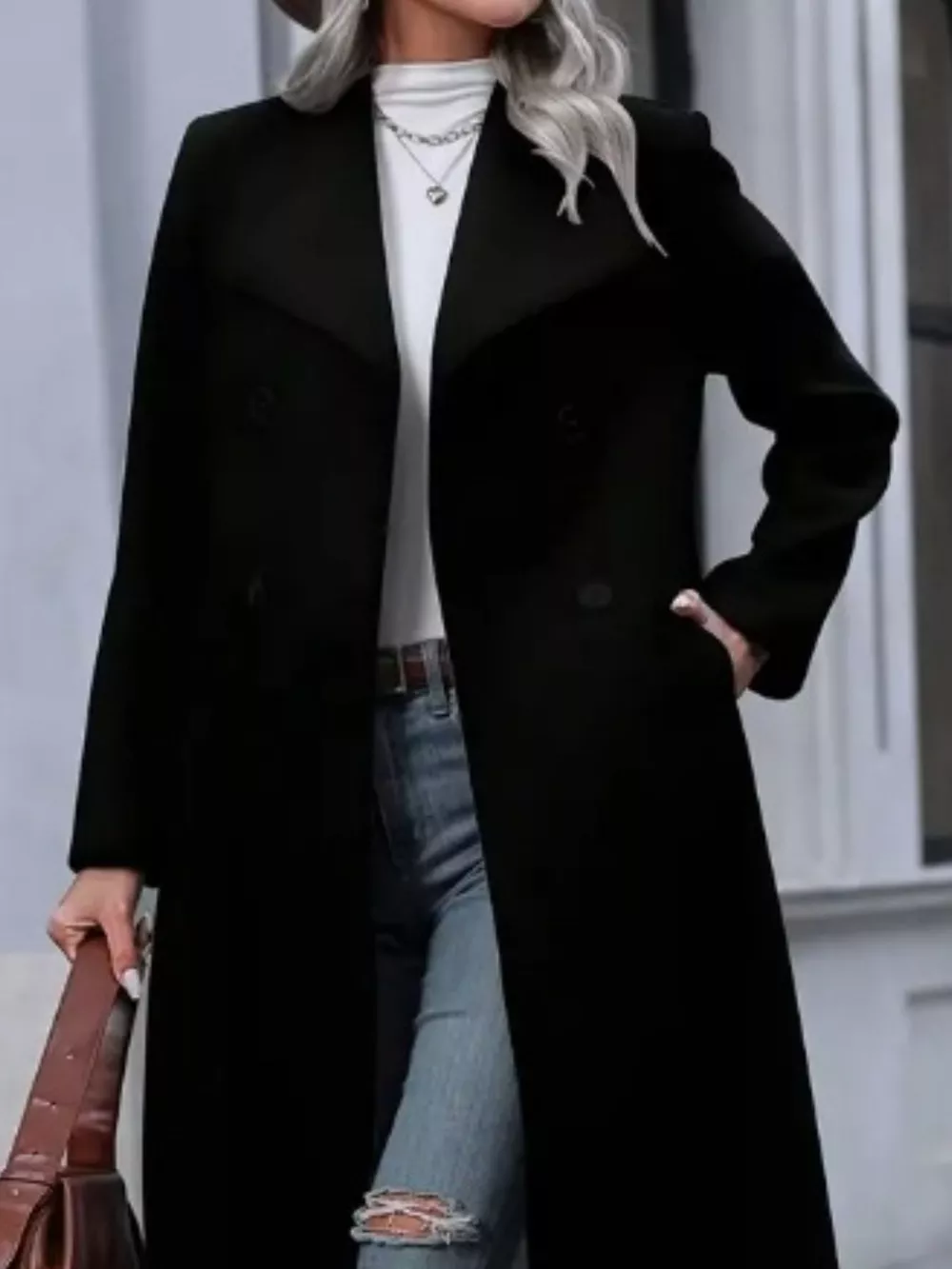 Double-Breasted Longline Overcoat, image 7