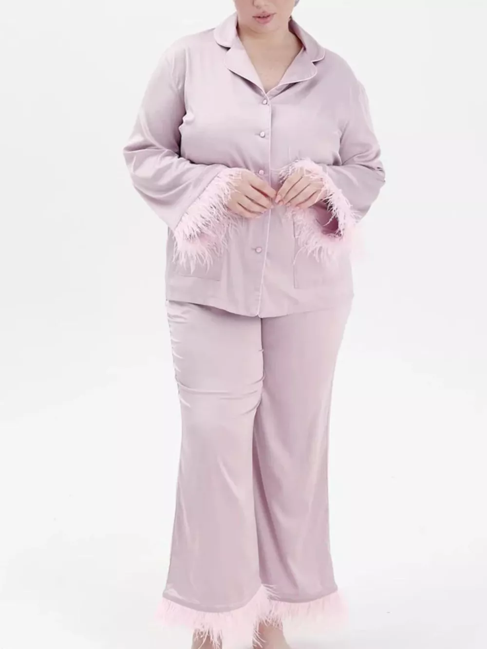 Silky Button Up Top and Pants Lounge Set, image 13