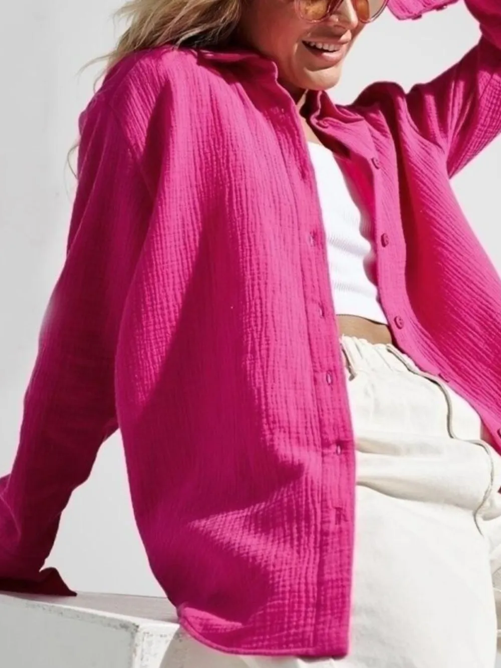 Button Up Long Sleeve Texture Shirt, image 3