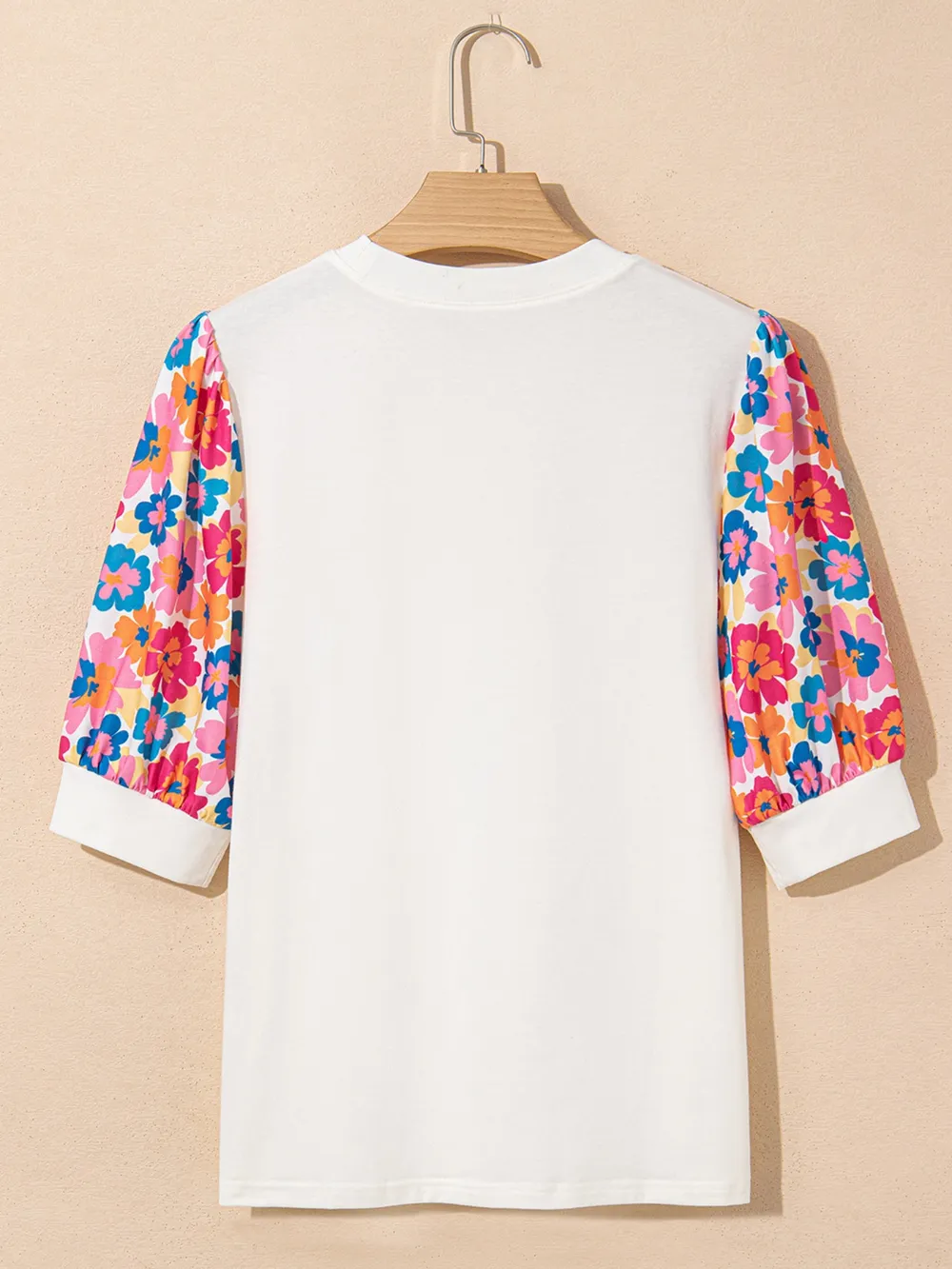 Floral Puff Sleeve Round Neck T-Shirt, image 6