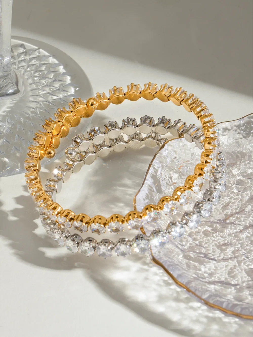 Stainless Steel Inlaid Zircon Bracelet, image 12