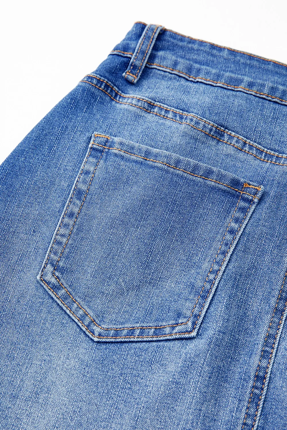 Wrapped Crossed Waist Denim Mini Skirt, image 8