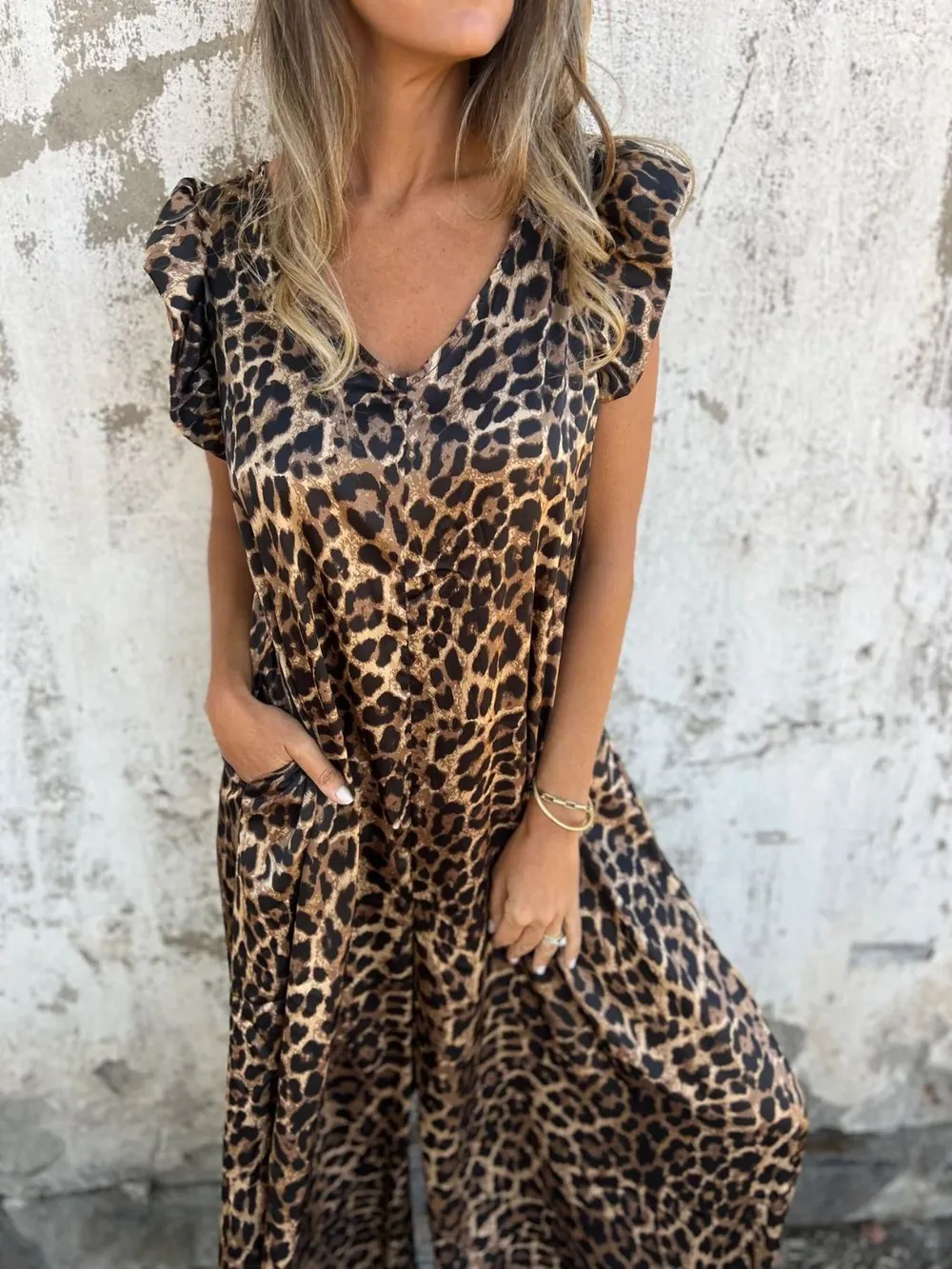 Full Size V-Neck Cap Sleeve Wide Leg Jumpsuit Plus Size, image 14