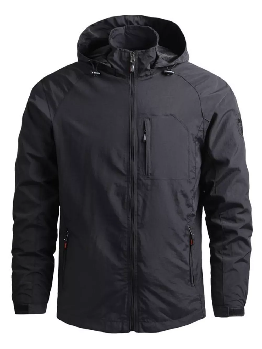 Men's Plus Size Zip Up Long Sleeve Hooded Jacket, image 4