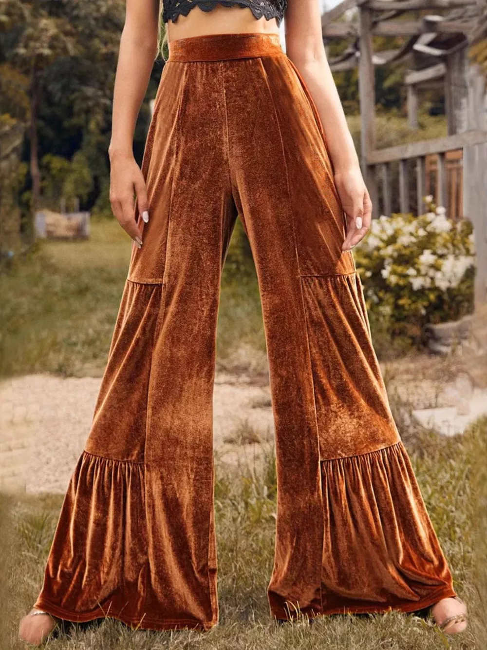 Velvet High Waist Wide Leg Pants, image 10