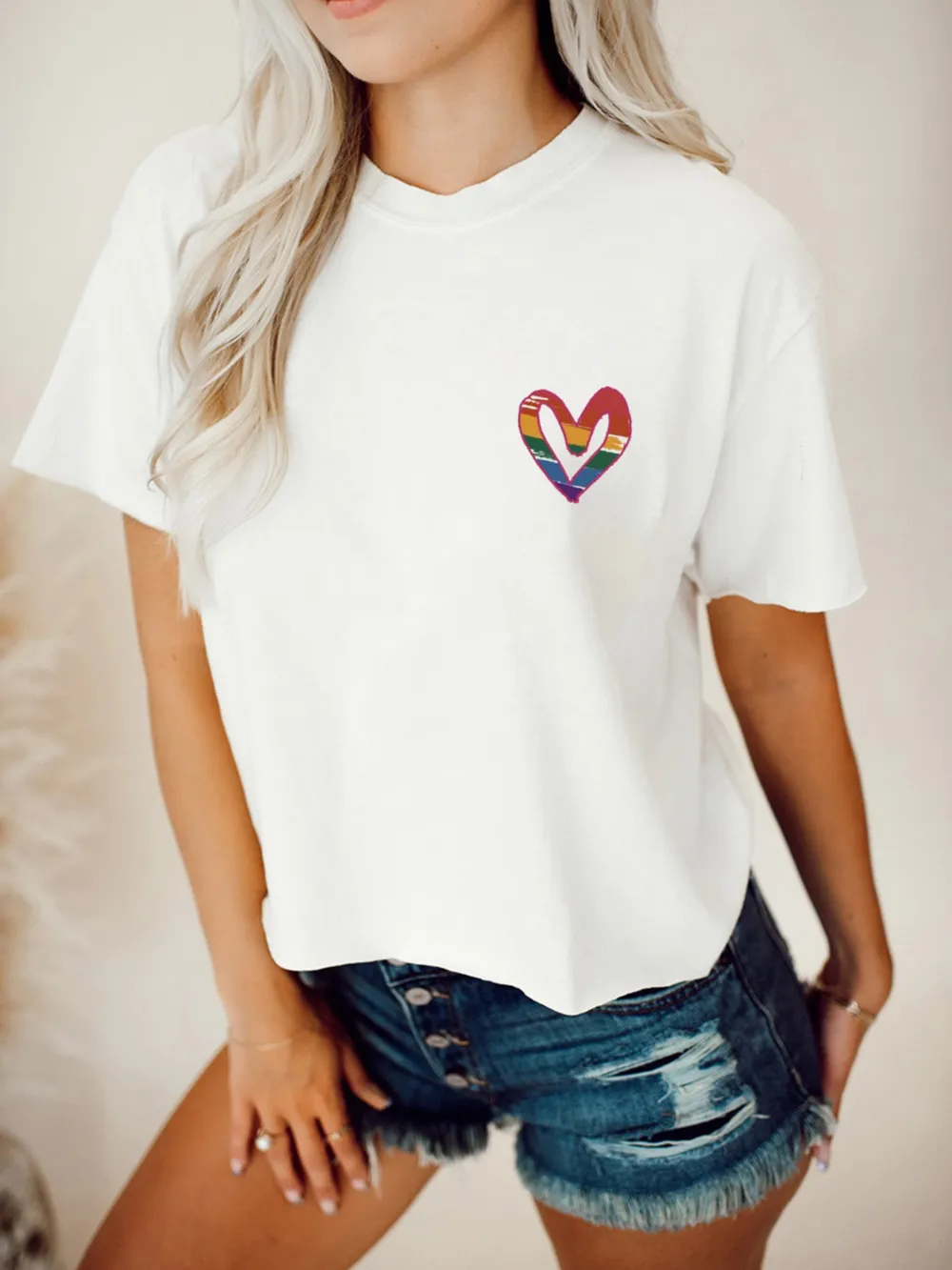 Letter Round Neck Short Sleeve T-Shirt, image 5