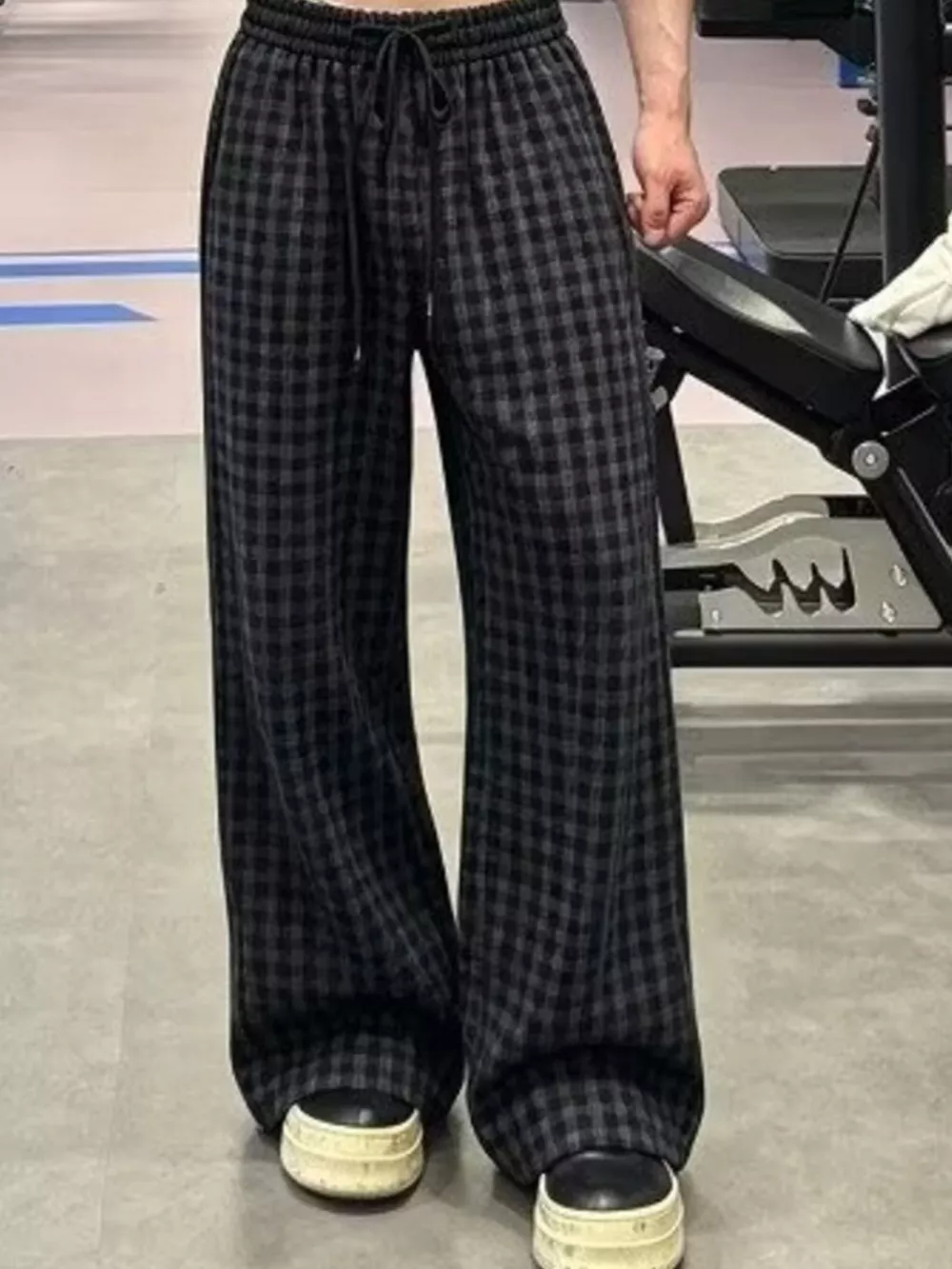 Men's Plus Size Plaid Wide-Leg Pants, image 3
