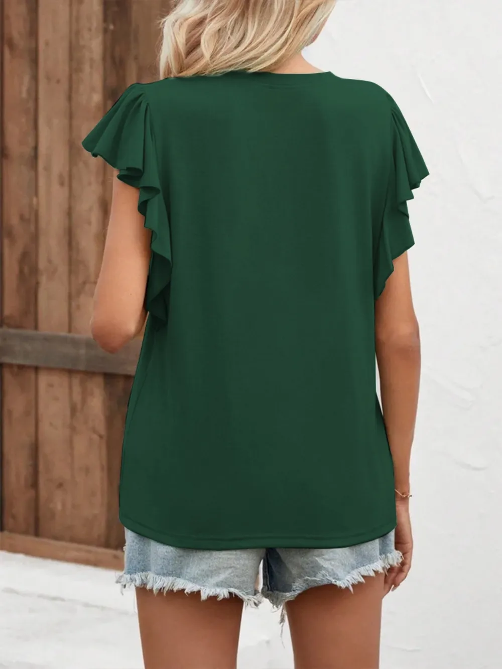 Notched Cap Sleeve T-Shirt, image 17