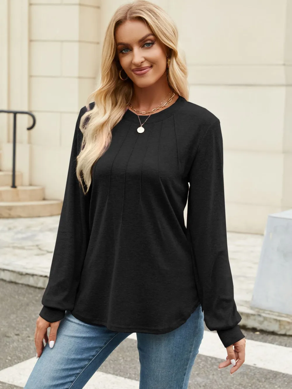 Round Neck Long Sleeve T-Shirt, image 20