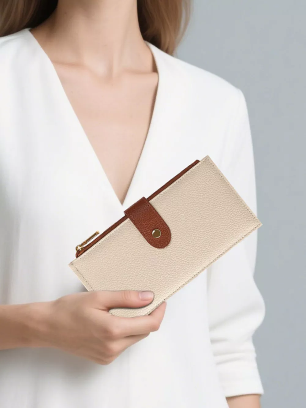 Dual Zipper Long Wallet, image 3