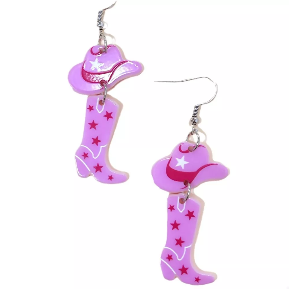 Cowboy Boot and Hat Dangle Earrings, image 3