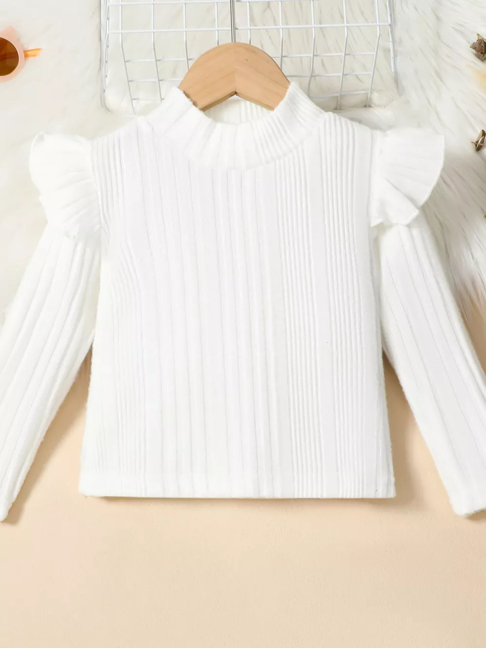 Children's Ribbed Knit Top and Leather Skirt Set, image 4