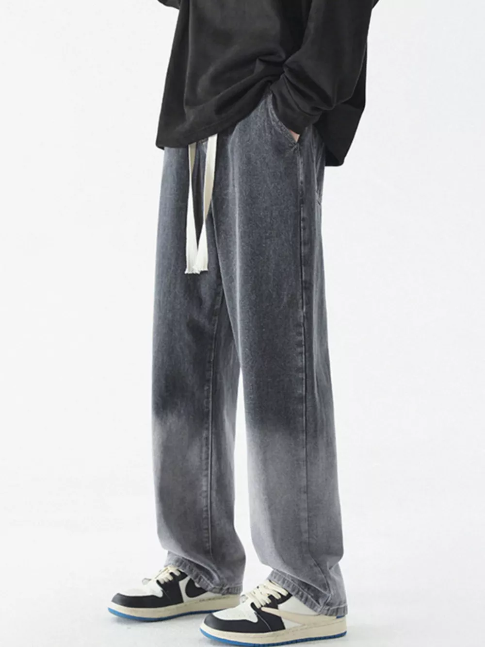 Men's Full Size Wide Leg Washed Jeans Plus Size, image 3