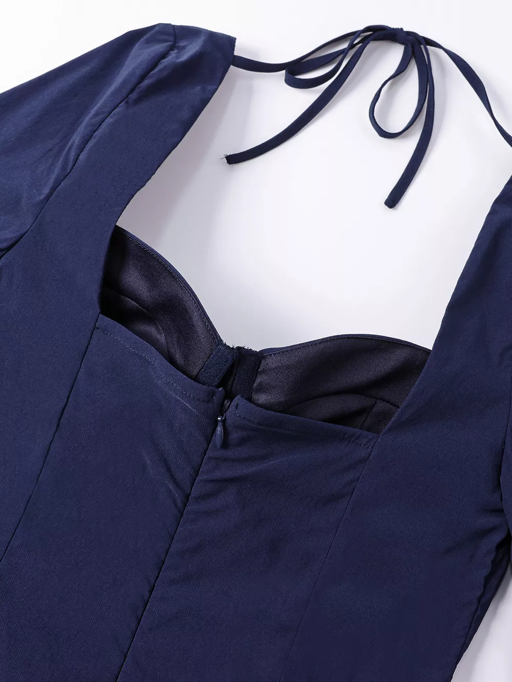 Sweetheart Neckline Long Sleeve A-Line Midi Dress, image 18