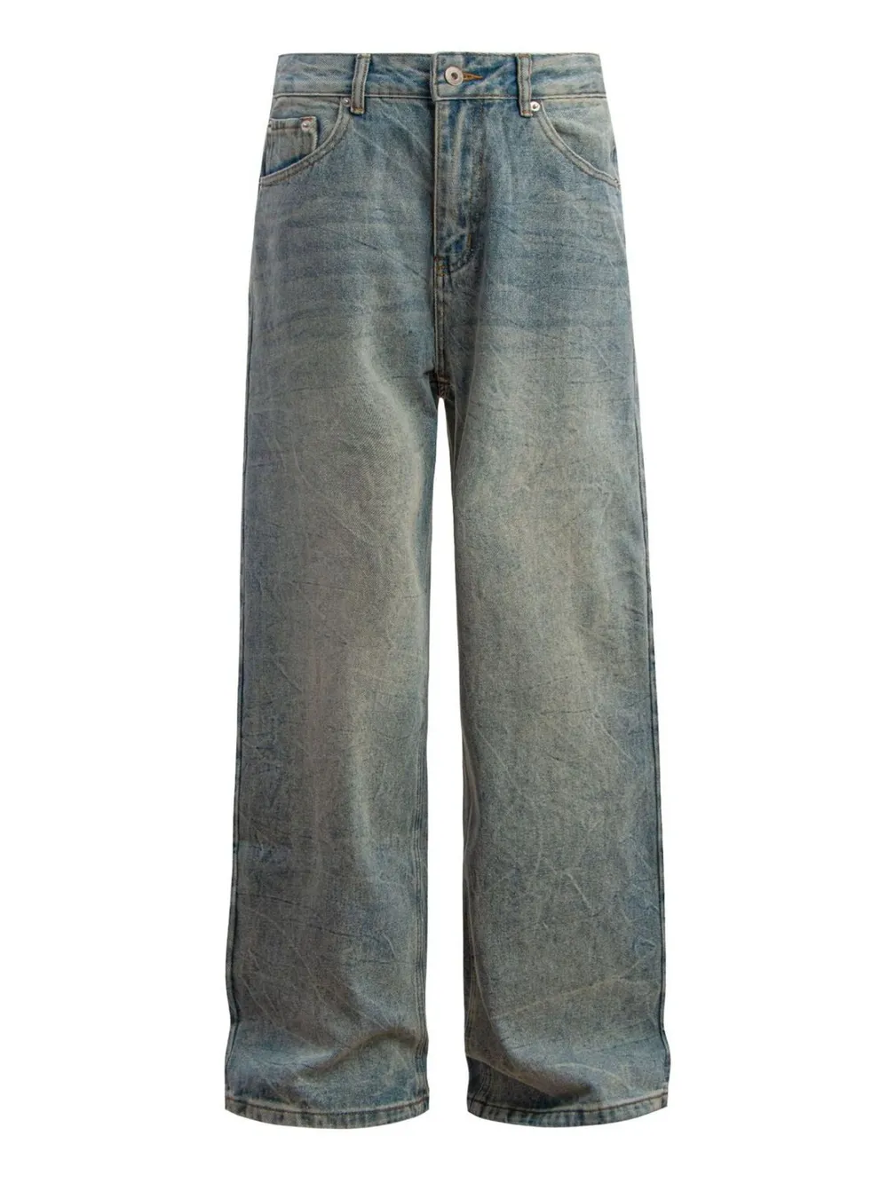 Men's Washed Wide Leg Baggy Jeans, image 2