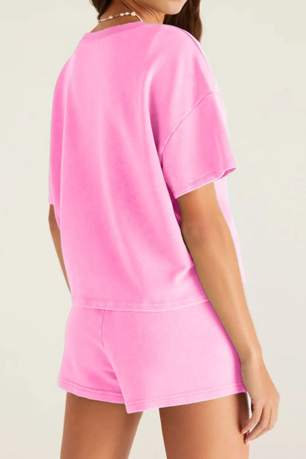V-Neck Short Sleeve Top and Shorts Set, image 3